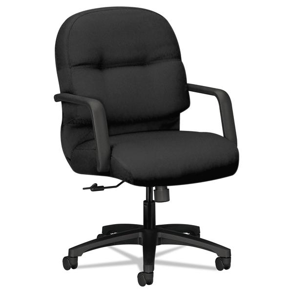 Hon Pillow-Soft 2090 Managerial Mid-Back Swivel/Tilt Chair, Black Fabric H2092.H.CU10.T